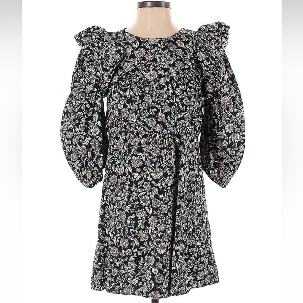 Zara | Floral Ruffle Sleeve Dress